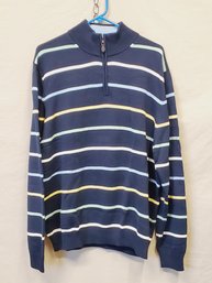 NWT Brooks Brothers 100 Percent Cotton Men's Size XL Navy Striped Long Sleeve Sweater