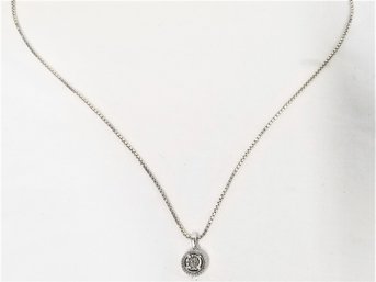 Sterling Silver Diamond Cluster Pendant Necklace