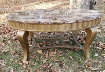 Funky Marble Top Oval Coffee Table