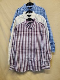 Three Men's Long Sleeved Button Down Casual Dress Shirts - Ralph Lauren, Ganali & Banana Republic - Size XL