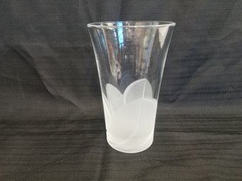 Contemporary Crystal Clear & Frosted 8' Flower Vase