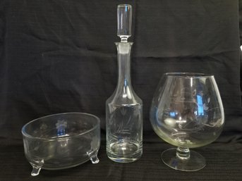 Vintage Etched Barware Glassware Tableware