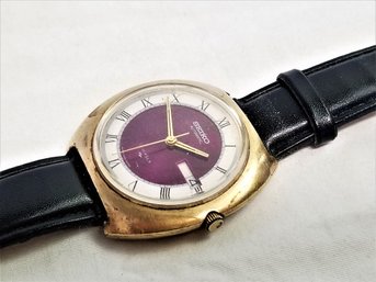 Vintage Seiko Automatic Purple Iridescent Face - New Band