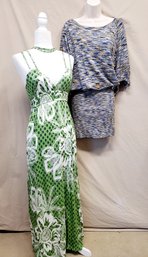 Two Ladies Dresses - BCBG Maxazaria Size Small & Old Navy Green & White Sun Dress NWT Extra Small