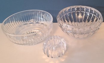 Trio Of Elegant Glass Bowls - Small Marked Simon Pierce