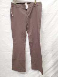 Ladies Len Druskin Size 8 Brown Ecru Dress Pants - New With Tags