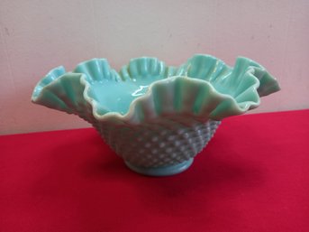 Blue Fostoria Ribbon Dish