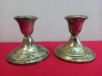 Gorham Sterling Cement Filled Candlestick Holders