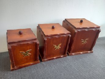 Wooden Canisters Set