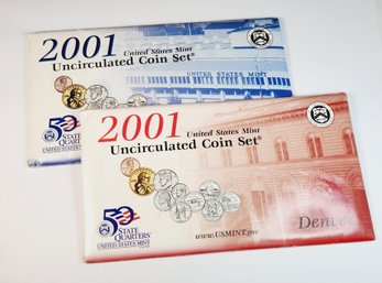 2001 Uncirculated Mint Set Philadelphia And Denver Mints