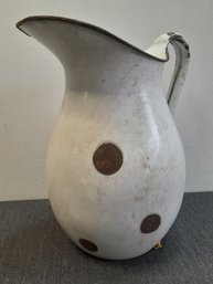 Enameled White Pitcher