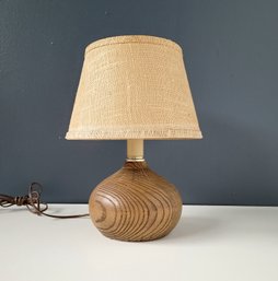 C 1970 Solid Wood Onion Table Lamp