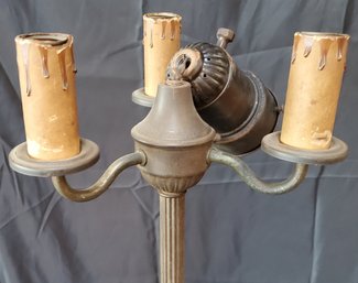 Early Brass Floor Lamp 3 Light With Center Lamp Need Refurbishment