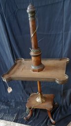 Very Nice Burled Wood And Paint Detailed Lamp Table