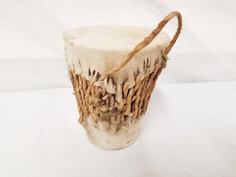 Vintage Handmade Fur Skin Tribal Drum Small