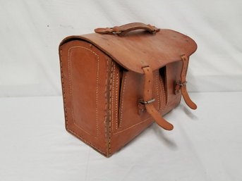 Large Brown Leather Briefcase Bag Messenger Camera Bag