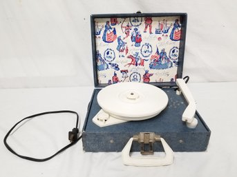 Vintage Emerson Portable Record Player - Patriotic Americana Theme