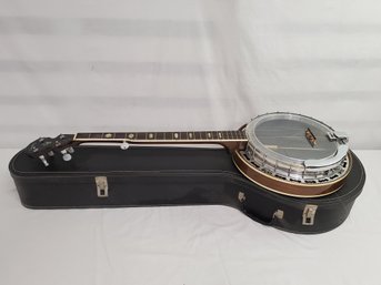 Vintage Cortez 5 String Resonator Banjo With Hard Care & Accessories