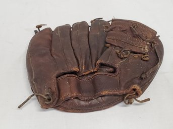 Great Vintage Well Loved Leather Baseball Glove