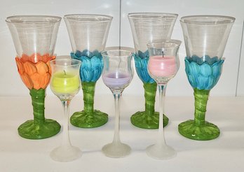 Nantucket Home Ceramic Glassware &. Party Lite Glass Votive Holders