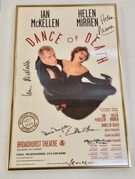 Signed, Framed Broadway Window Card For Dance Of Death