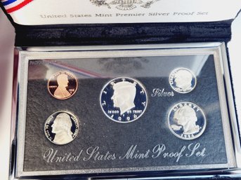 US Mint  1996 Premier SILVER Proof Set With Certificate And Box