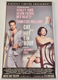 Framed Broadway Window Card For Cat On A Hot Tin Roof