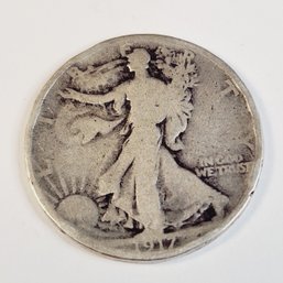 1917 Walking Liberty Silver Half Dollar (105 Years Old)