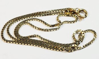 Vintage ....14k Yellow Gold Italian Box Chain Link Necklace