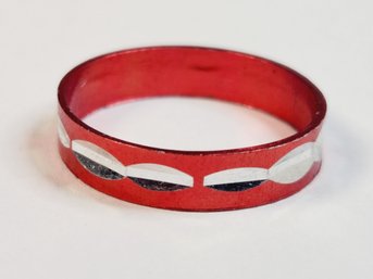 Light Weight Red With Silver Inlay Ring Made In India