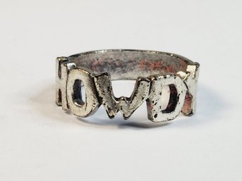 Vintage Silver Tone HOWDY Ring