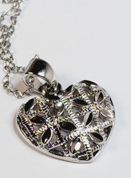 Sterling Silver Heart  Pendant And Necklace