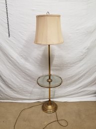 Vintage Vicar Brass Round Glass Table Nook Floor Lamp