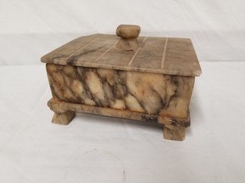 Vintage Soapstone Lidded Trinket Jewelry Storage Box