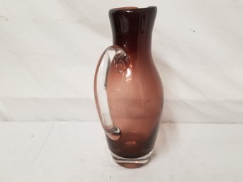 Vintage Enesco Hand Blown Art Amethyst Purple Glass Pitcher