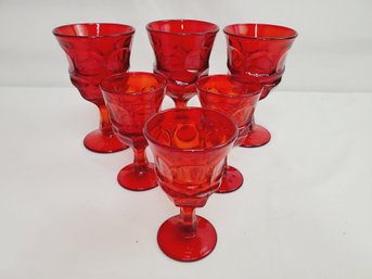 Assorted Vintage MCM Viking Georgian Ruby Stemware Wine Glasses