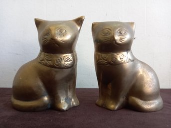 Brass Cat Sculptures Made In Taiwan