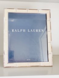 Ralph Lauren 8x10 Easel Back Silverplate & Off White Pebbled Photo Frame