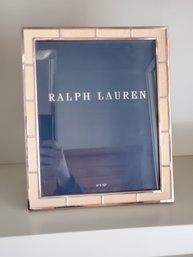 Ralph Lauren 8x10 Easel Back Silverplate & Off White Textured Photo Frame