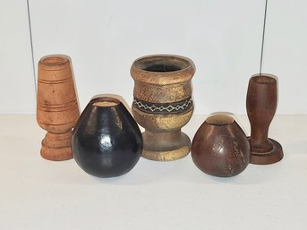 Lot Of Gourd And Wooden Yerba Mate Tea Cups (or Candleholders!)