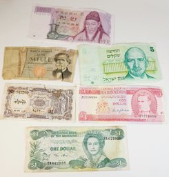 6 Paper Notes Foreign Bill Lot ( Queen Elizabeth )