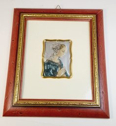 Vintage Creazioni Artistiche Hand Painted Sterling Silver Framed Italian  Handmade Art