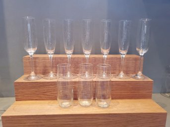 Assortment Of Crystal Champagne  Glasses Including Marquis By Waterford & Riedel
