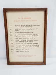 Vintage Framed Typed 'the Ten Reminders' Before Leaving Home Wall Decore