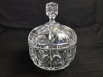 Vintage Lead Crystal Lidded Candy Dish - Made In Slovakia