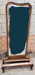 Early -mid 20th Century Cheval Beveled Mirror On Stand