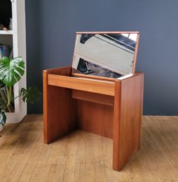 70s Very Solid Danish Teak Vanity / Desk