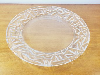 Beautiful Tiffany & Co Rock Cut Clear Crystal Round Platter