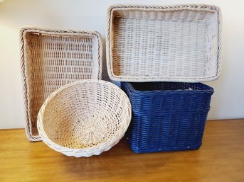 Assortment Of Wicker Functional Or Decorative Baskets
