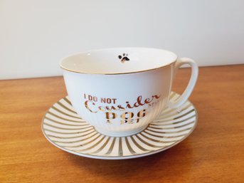 Cute My Fido - My Dog Is Family Porcelain Tea Cup & Saucer Set